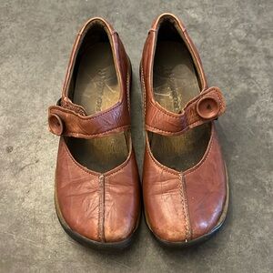 Romika brown leather suede mary jane walking shoes size 7/EU 38